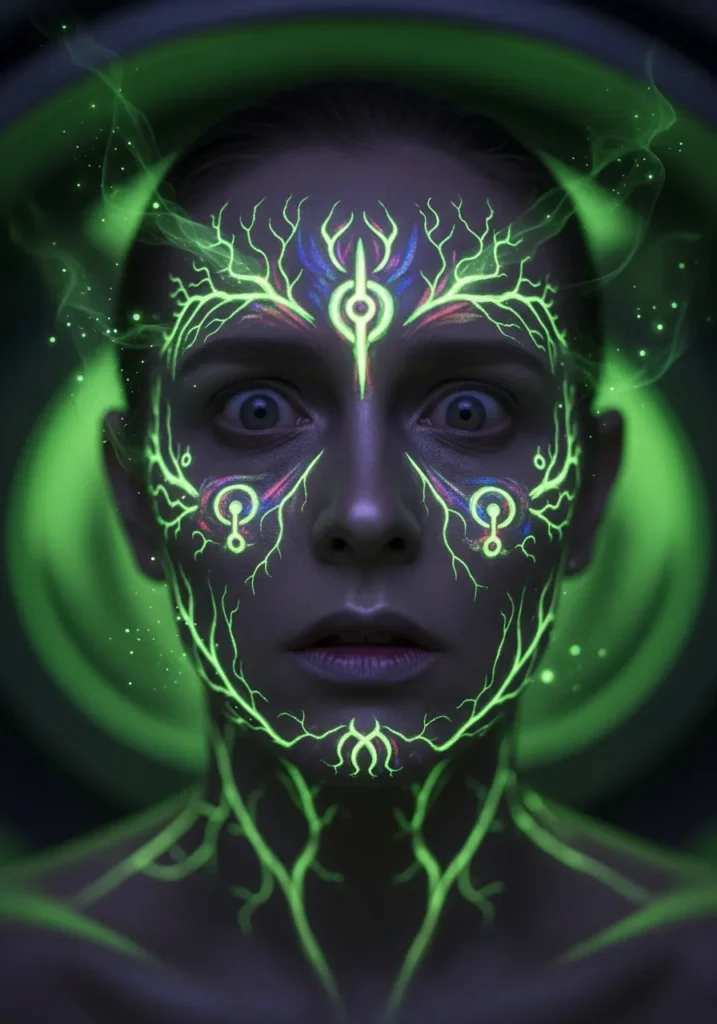 21 Spooky Halloween Makeup Ideas for Men 20 Alien Abduction Marks