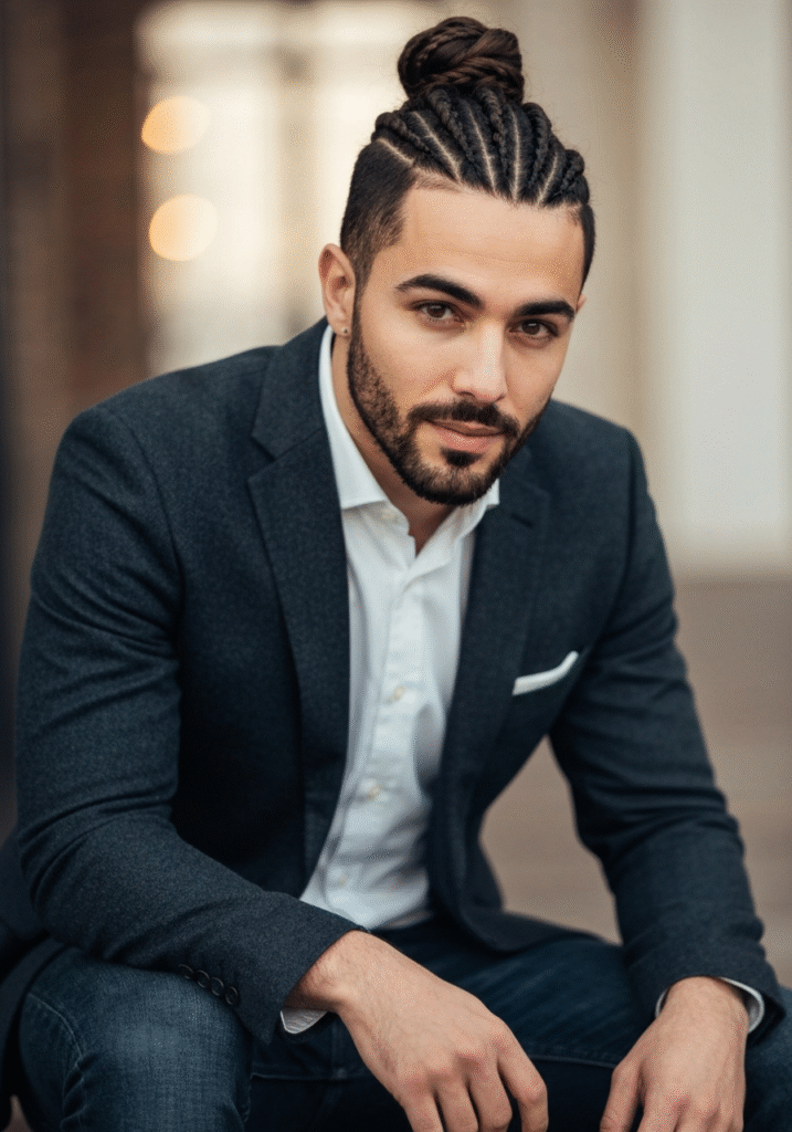 Braided Man Bun for Extra Style Detail.764Z