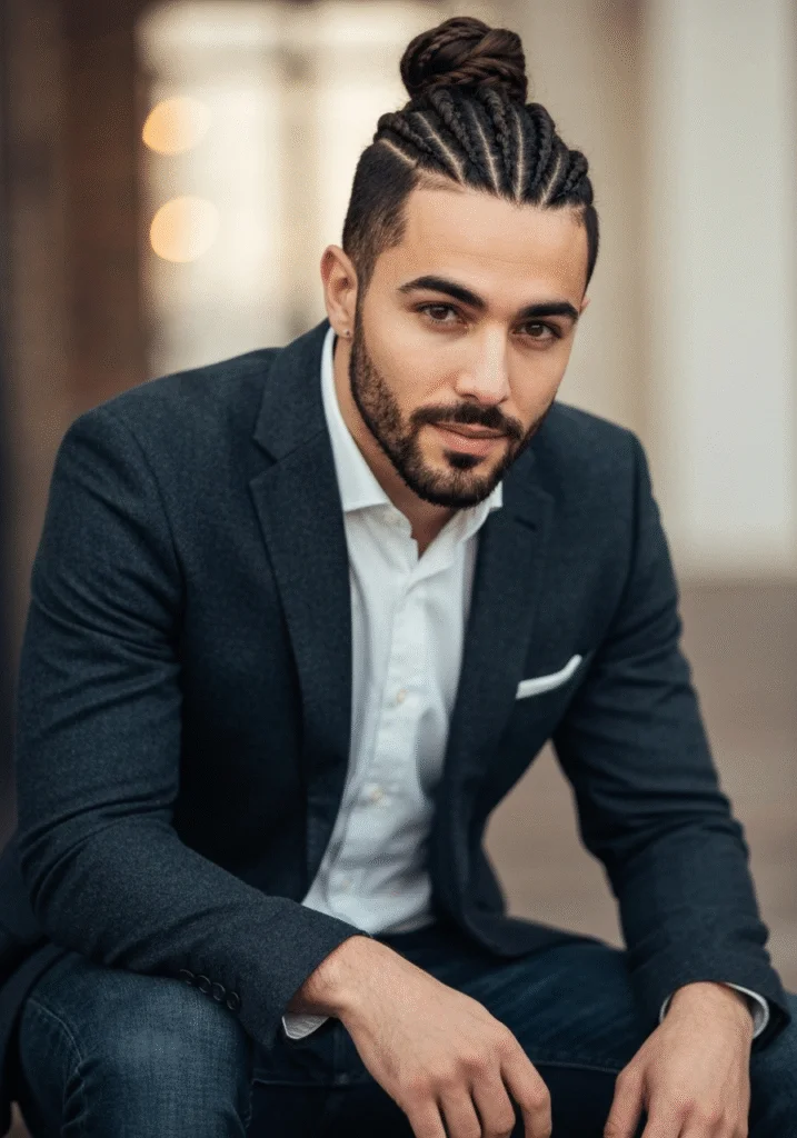 Braided Man Bun for Extra Style Detail.764Z