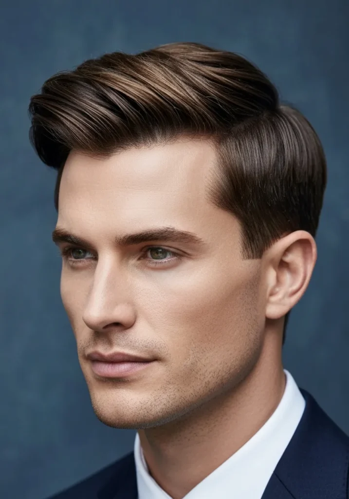 20 Timeless Old Money Haircut for Men 5 Brushed-Back Executive Cut