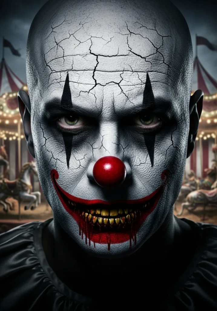 21 Spooky Halloween Makeup Ideas for Men 5 Creepy Clown.614Z