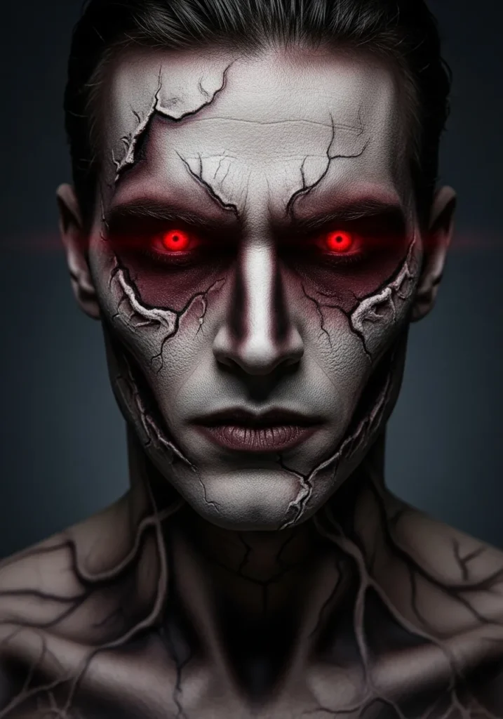 21 Spooky Halloween Makeup Ideas for Men 7 Demon Possession Makeup
