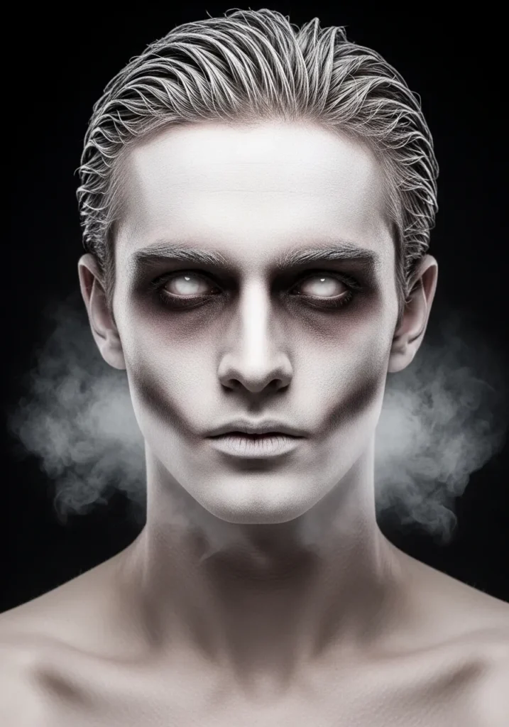 21 Spooky Halloween Makeup Ideas for Men 8 Ghostly Pale Spirit