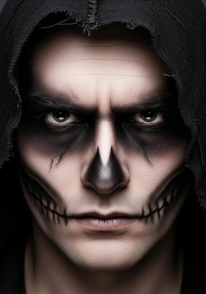 21 Spooky Halloween Makeup Ideas for Men 15 Grim Reaper Eyes