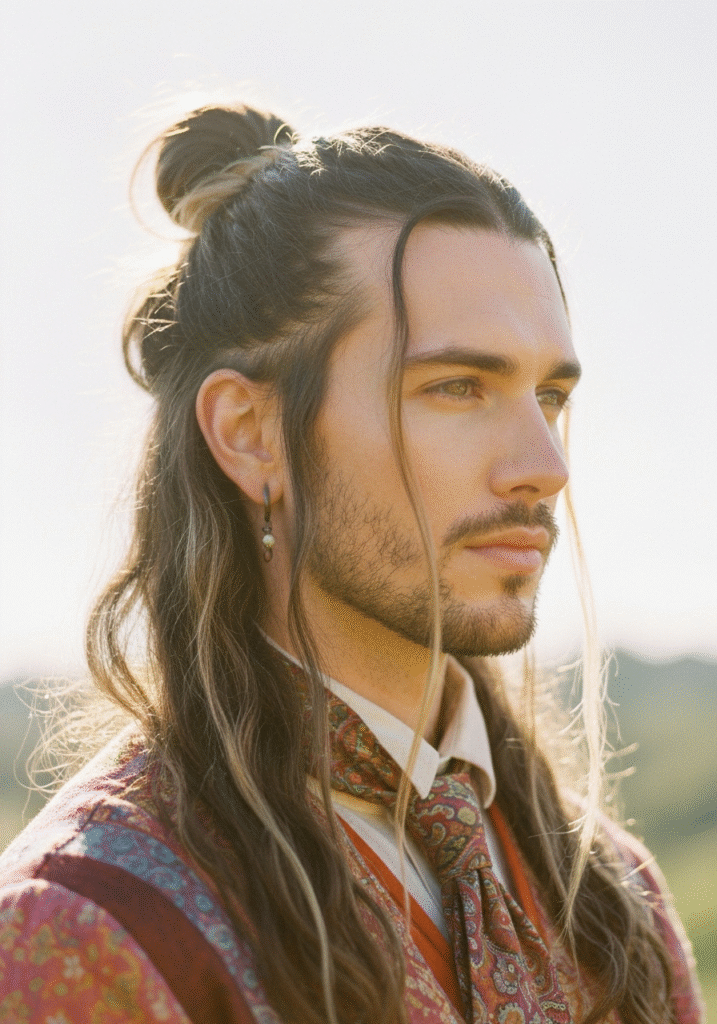 Half Up Half Down Man Bun.678Z