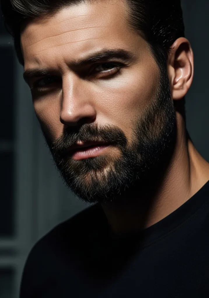 24 Fresh Stubble Beard Looks You’ll Love 22 Jet-Black Stubble