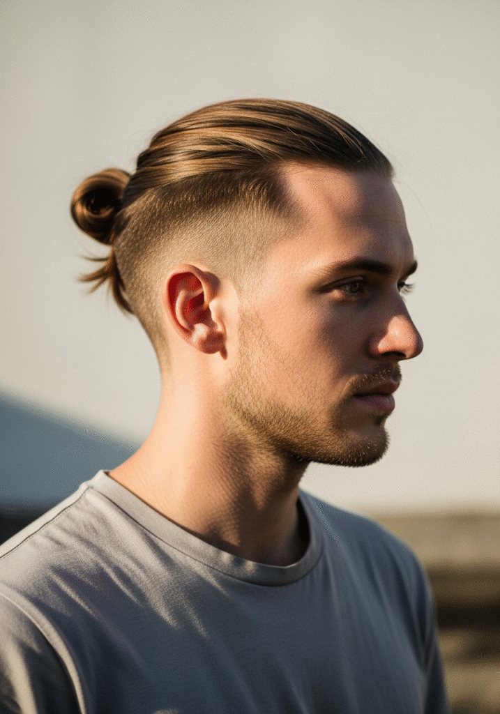 Low Knot Man Bun for Minimalist Men.149Z