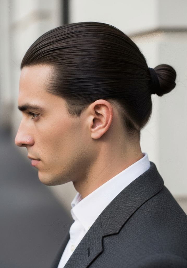 Low Man Bun with Straight Sleek Finish.363Z