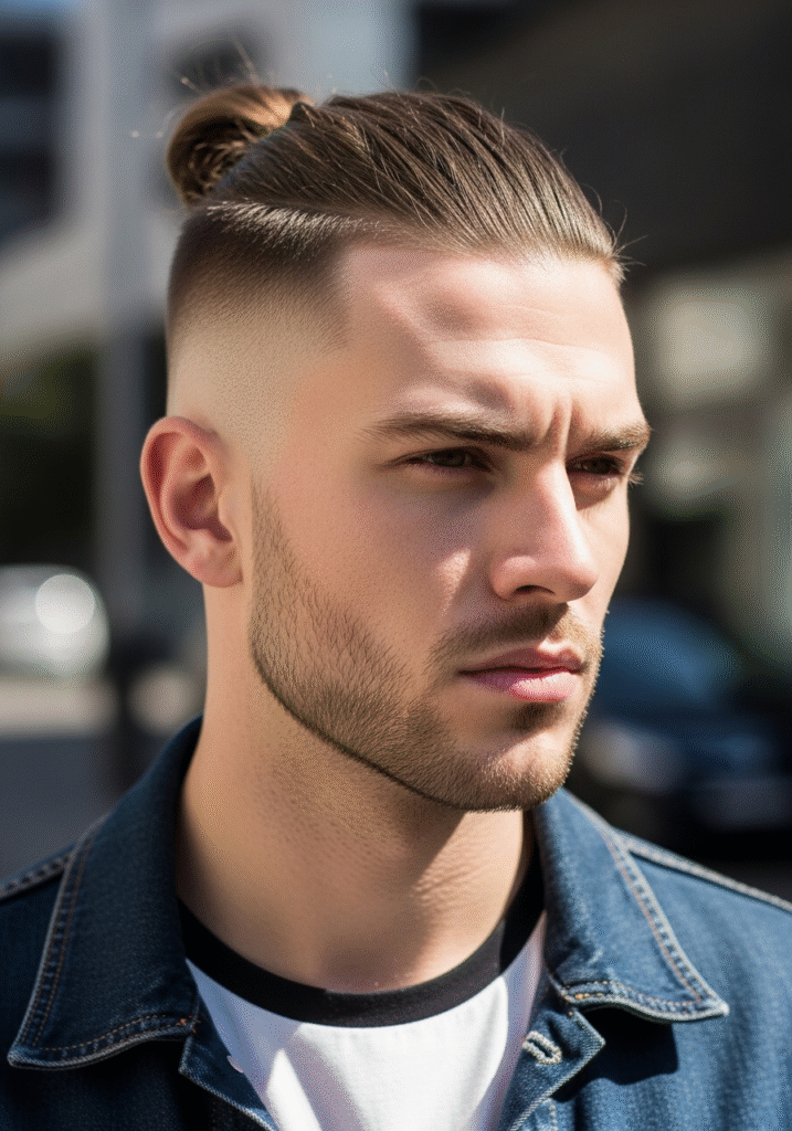 Man Bun with Fade for Maximum Sharpness.402Z