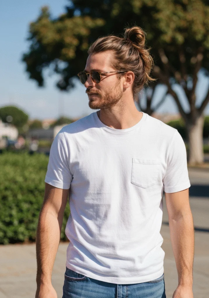 Messy Casual Man Bun for Effortless Style.301Z