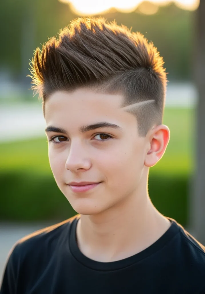 Mini Faux Hawk with Tapered Sides