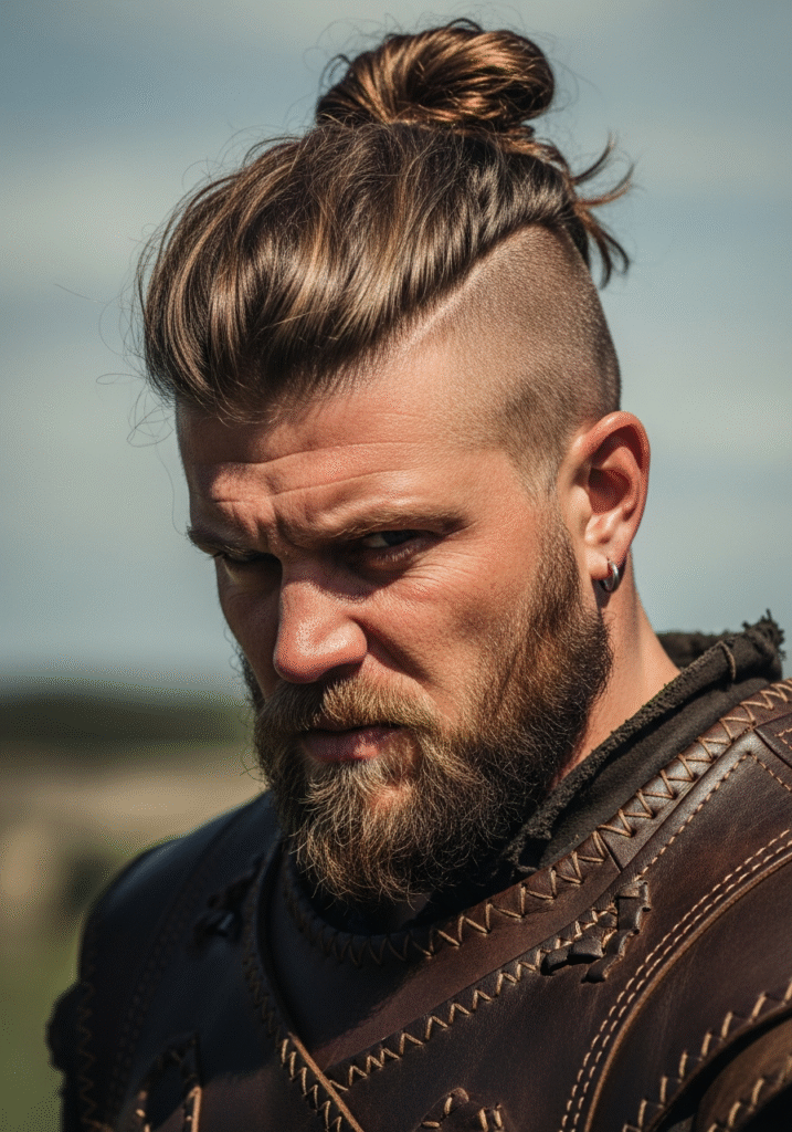 Viking Inspired Man Bun for a Rugged Look.172Z