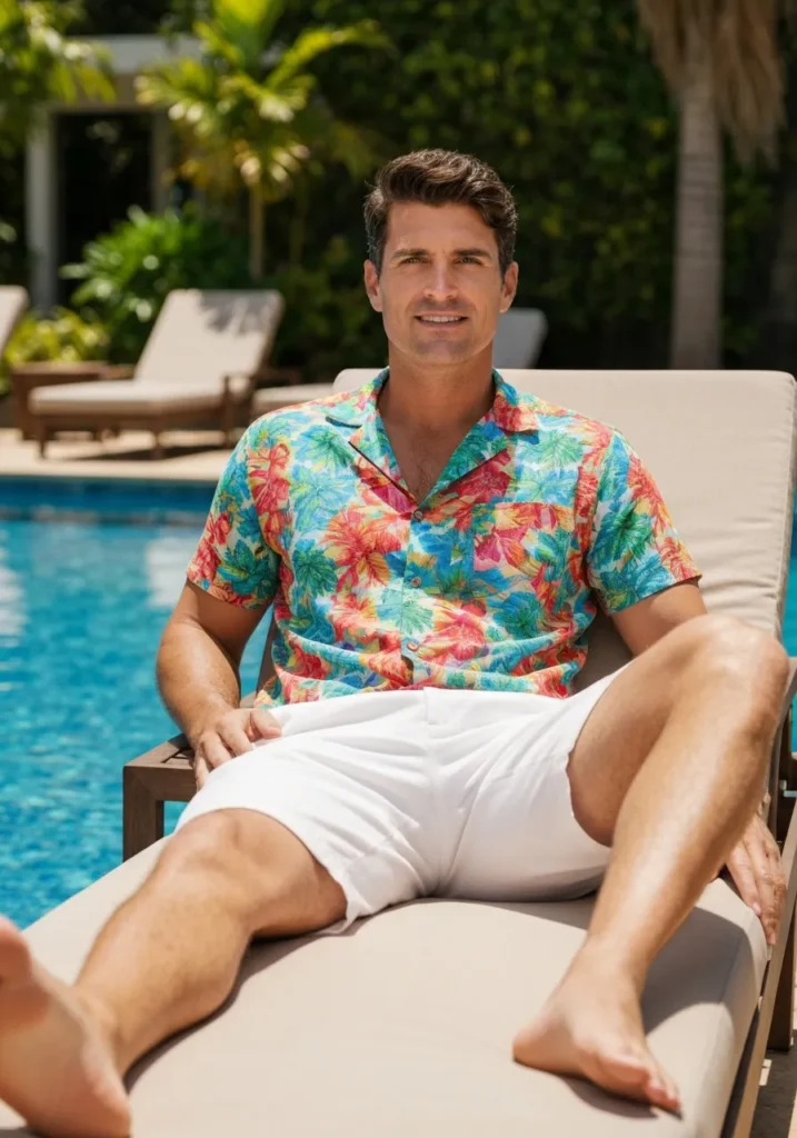 White Shorts With a Resort Shirt