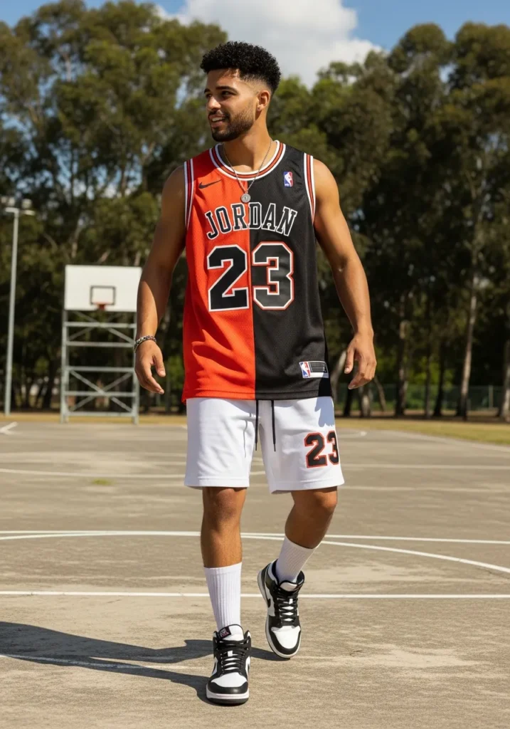 White Shorts With a Sports Jersey