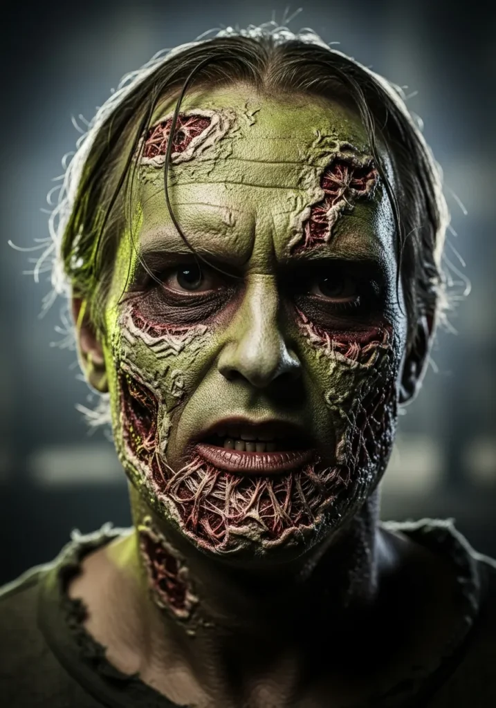 21 Spooky Halloween Makeup Ideas for Men 3 Zombie Infection Makeup