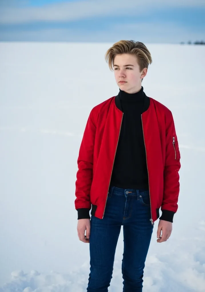 Black Turtleneck & Red Jacket