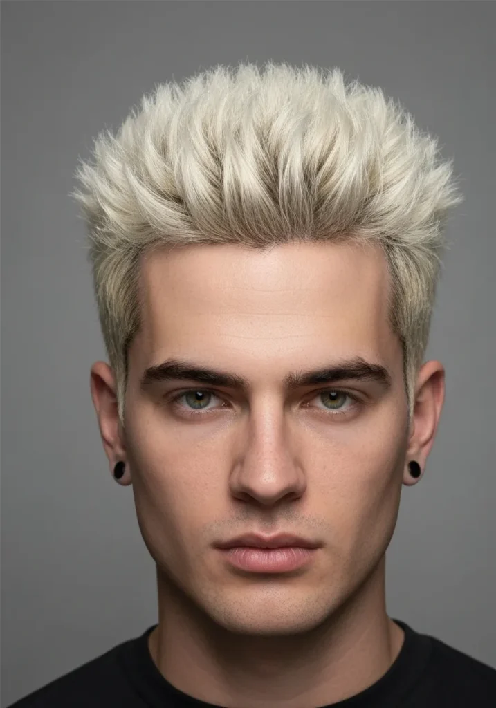 20 Edgy Punk Hairstyles for Brave Men 6 Bleached Punk Buzzcut
