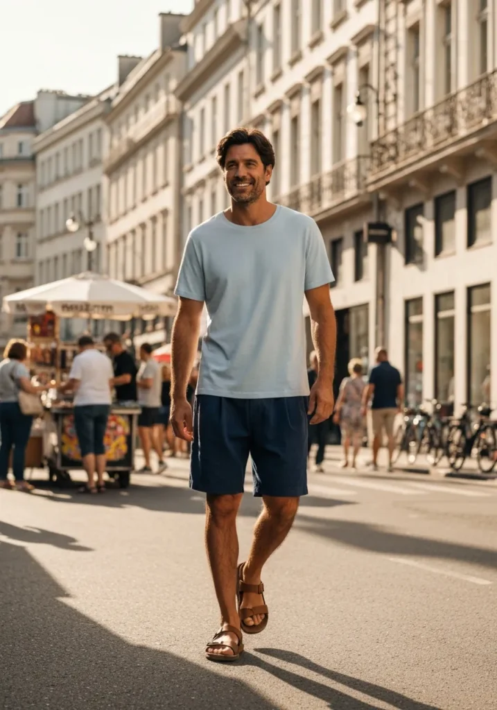 Casual Tee & Pleated Shorts