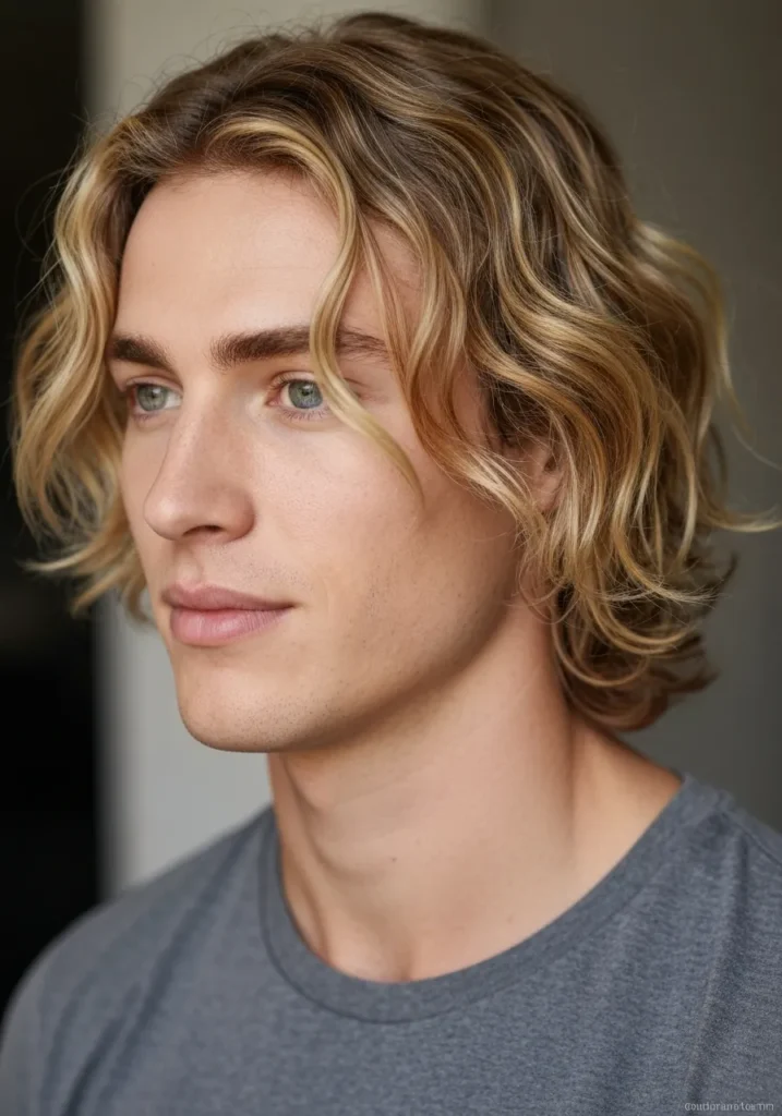 Frosted Highlights on Wavy Hair