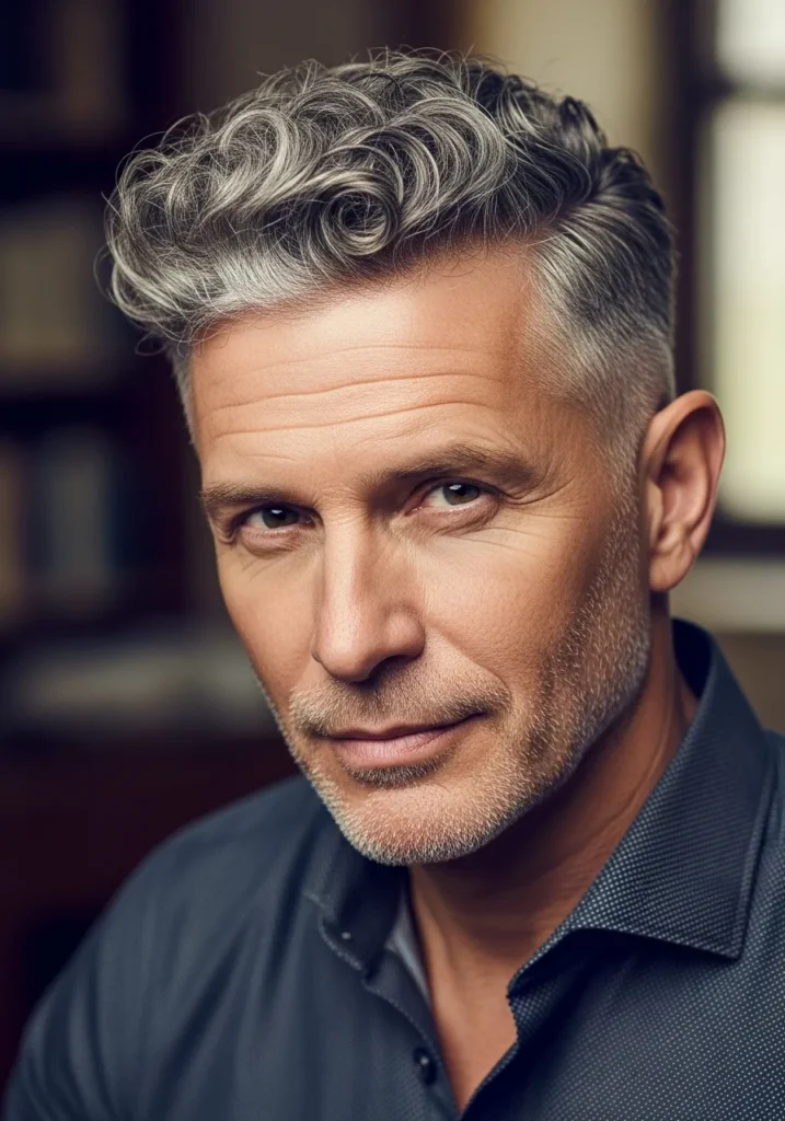 Grey Fade With Short Curls.706Z