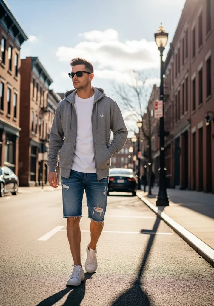 Hoodie Denim Shorts.475Z