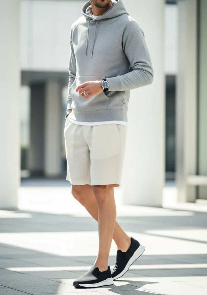 23 Linen Shorts Men Outfits for Summer 20 Hoodie + Linen Shorts