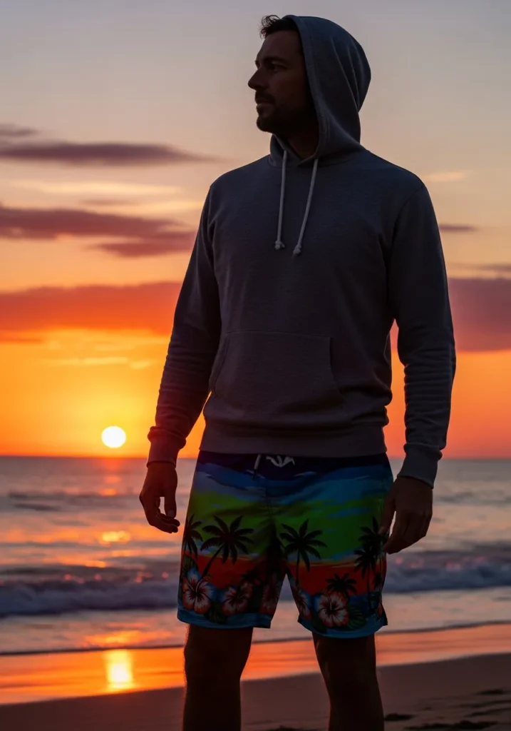 Hoodie with Swim Shorts