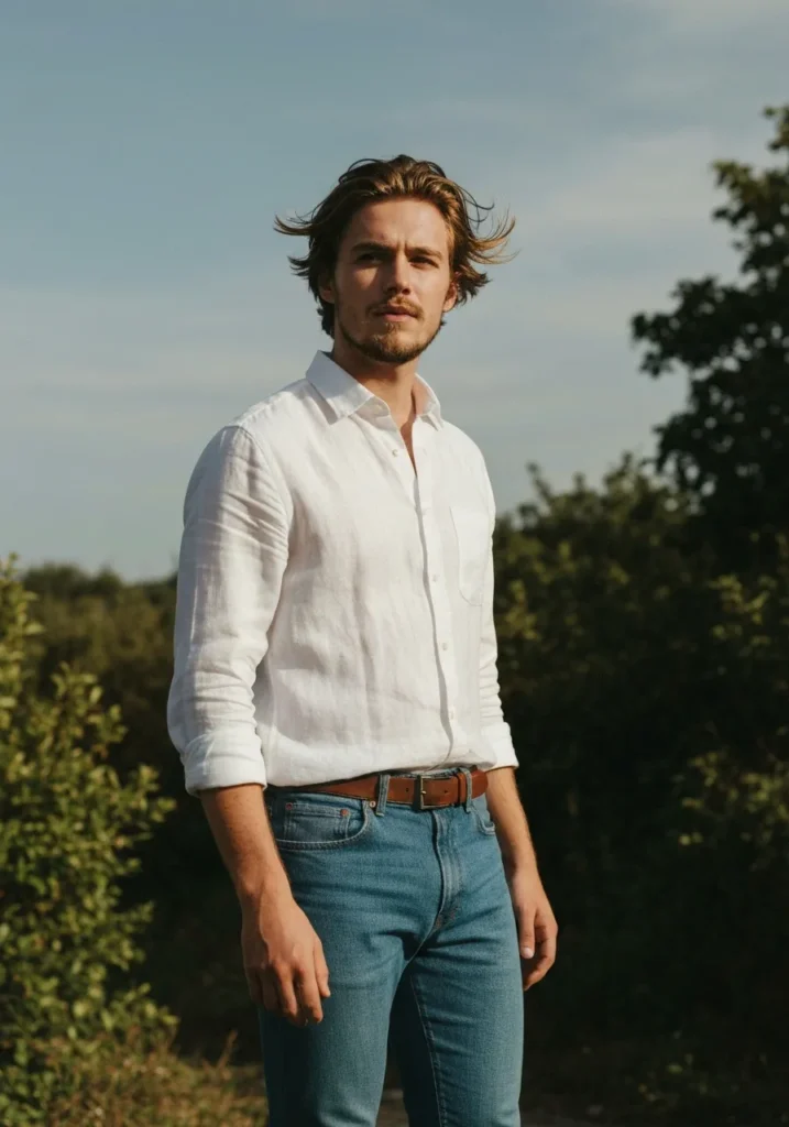 24 Men Linen Shirts to Stay Cool & Fresh 21 Linen Shirt + Jeans