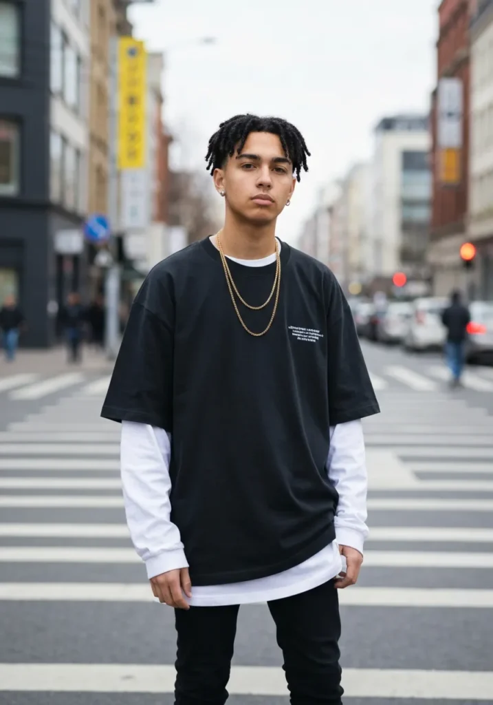 Long Sleeve Under Oversized Tee