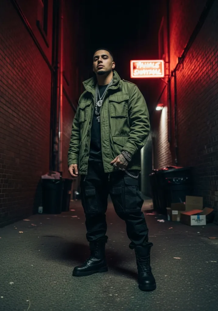 21 Bold Gangsta Style Outfits for Men 13 Military Jacket Cargos.125Z