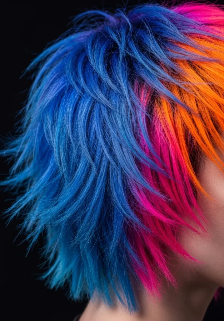 20 Edgy Punk Hairstyles for Brave Men 18 Multi-Color Punk Layers
