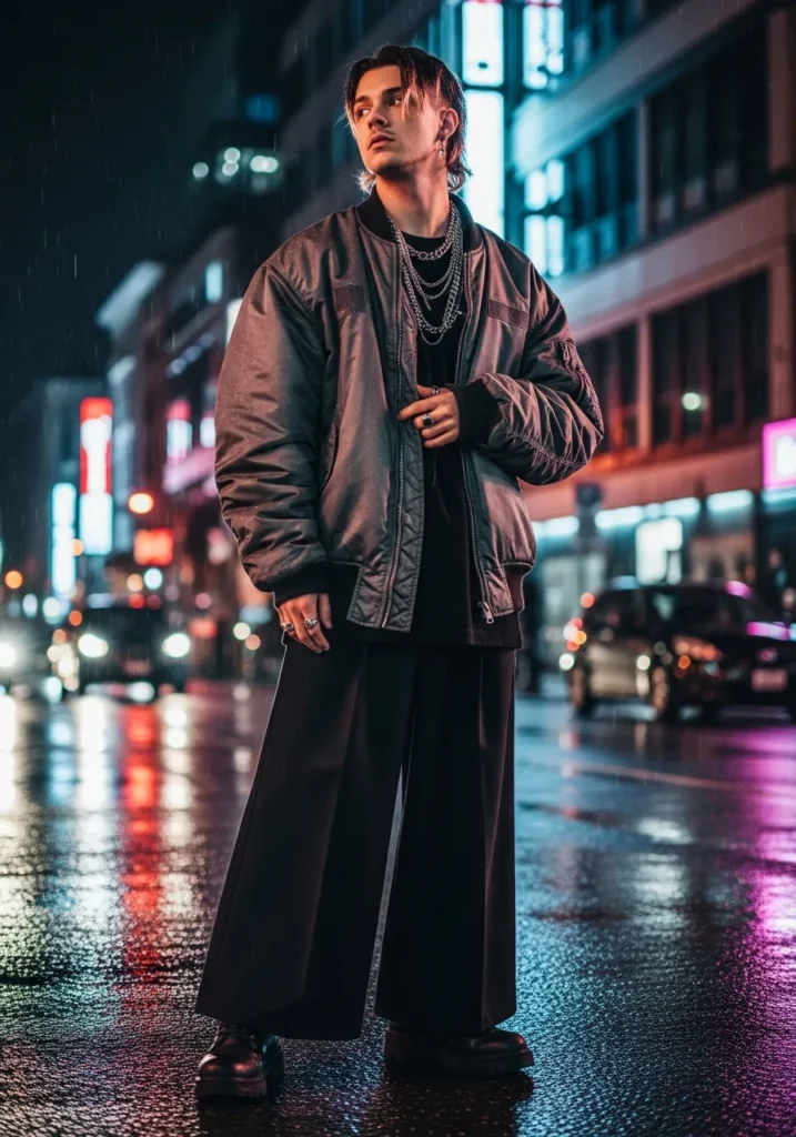 Oversized Bomber Jacket Wide Leg Pants.495Z