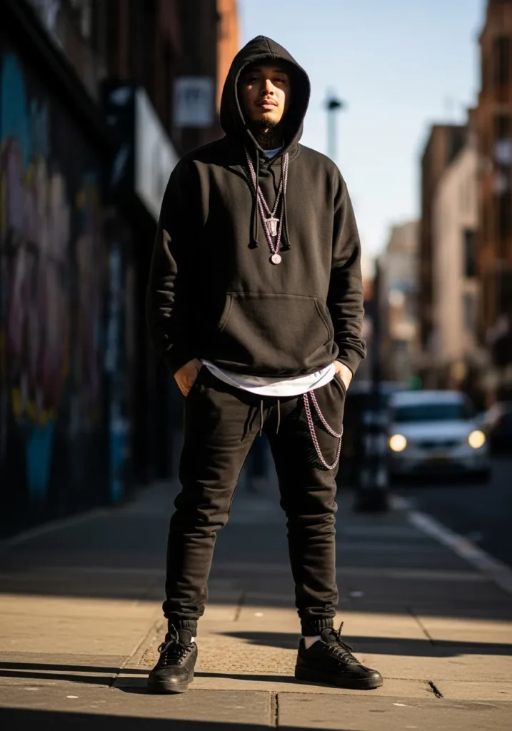 21 Bold Gangsta Style Outfits for Men 22 Oversized Hoodie + Joggers + Chains