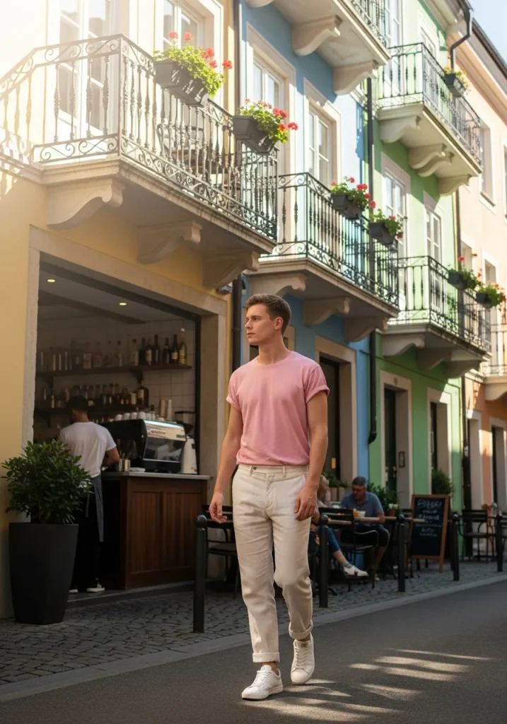 Pastel Tee & Soft Linen Pants