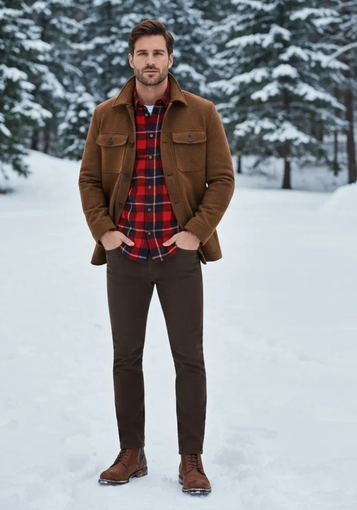 Plaid Shirt + Wool Jacket