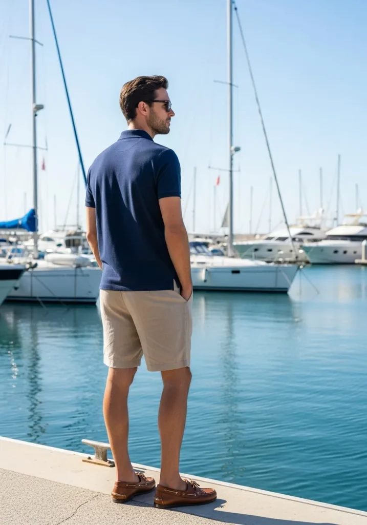 23 Linen Shorts Men Outfits for Summer 14 Polo + Linen Shorts