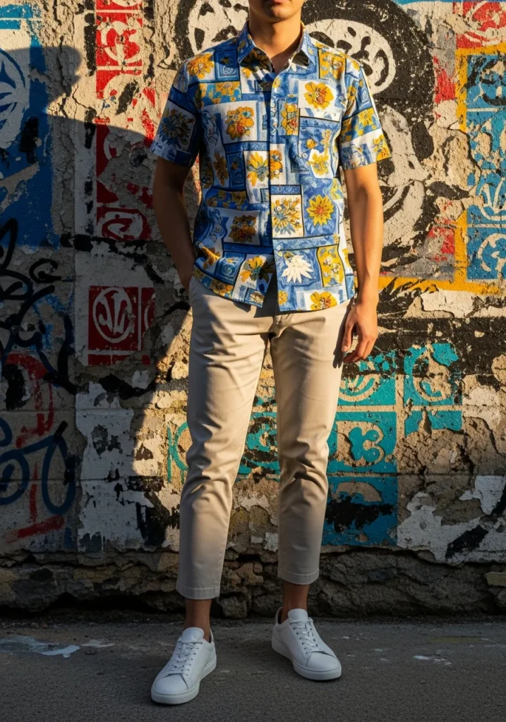 Printed Shirt Cropped Pants.893Z