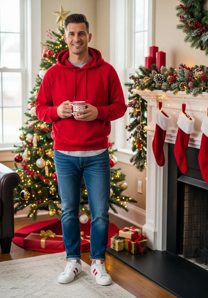 Red Hoodie + Blue Jeans