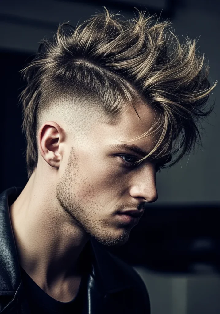 20 Edgy Punk Hairstyles for Brave Men 12 Shredded Faux Hawk.528Z
