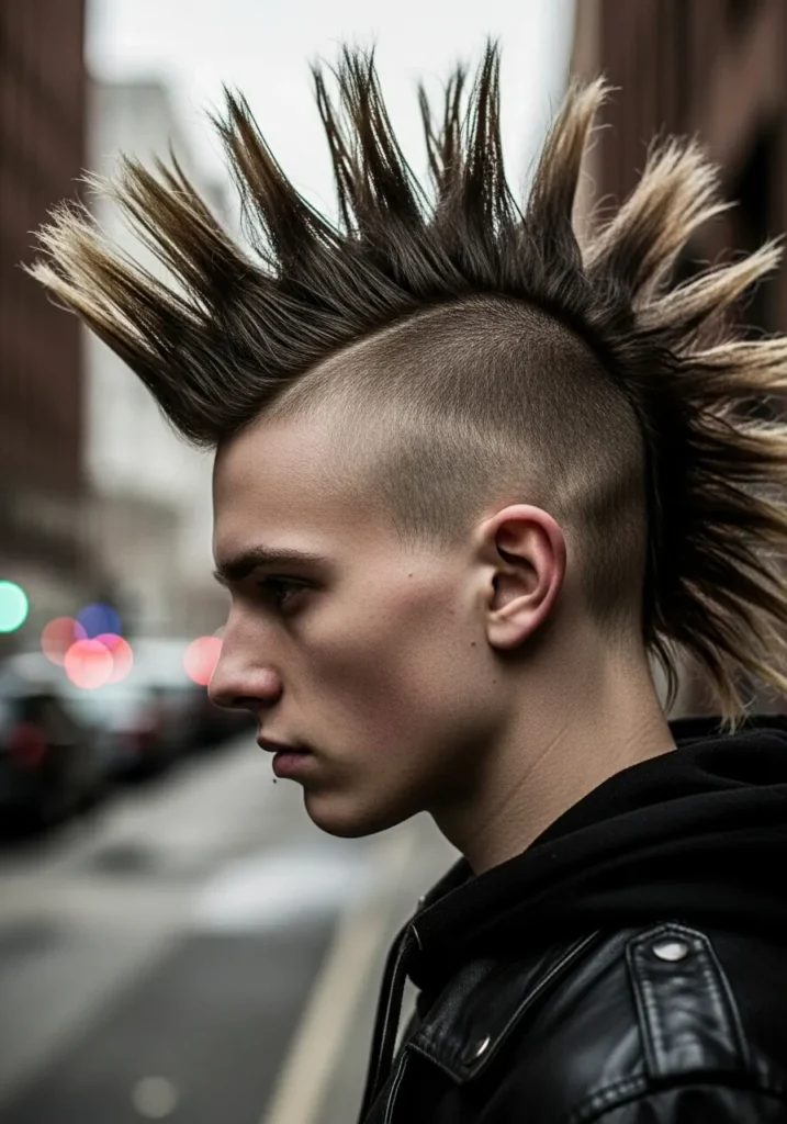 20 Edgy Punk Hairstyles for Brave Men 2 Spiked Liberty Mohawk
