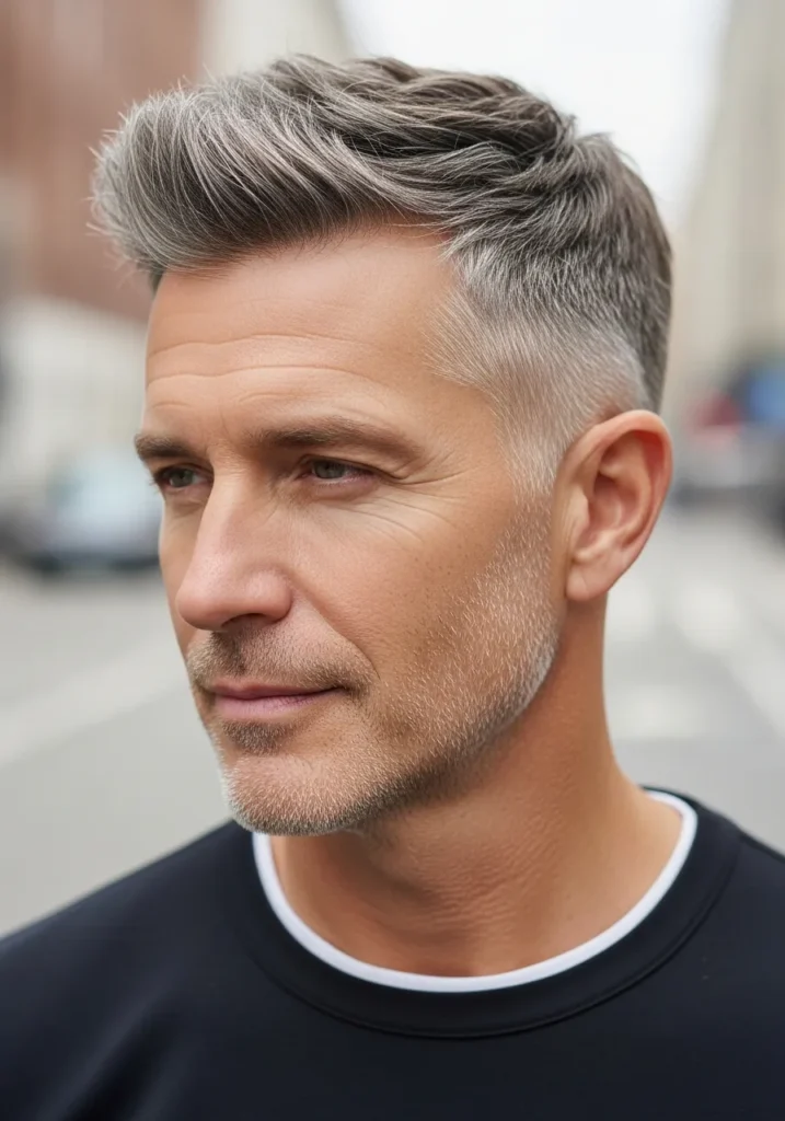 Textured Short Grey Crop