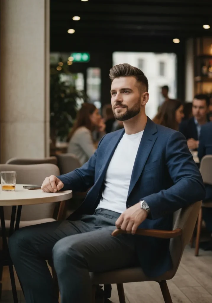 22 Classy Outfits Men Will Love to Try 22 White Tee + Tailored Blazer