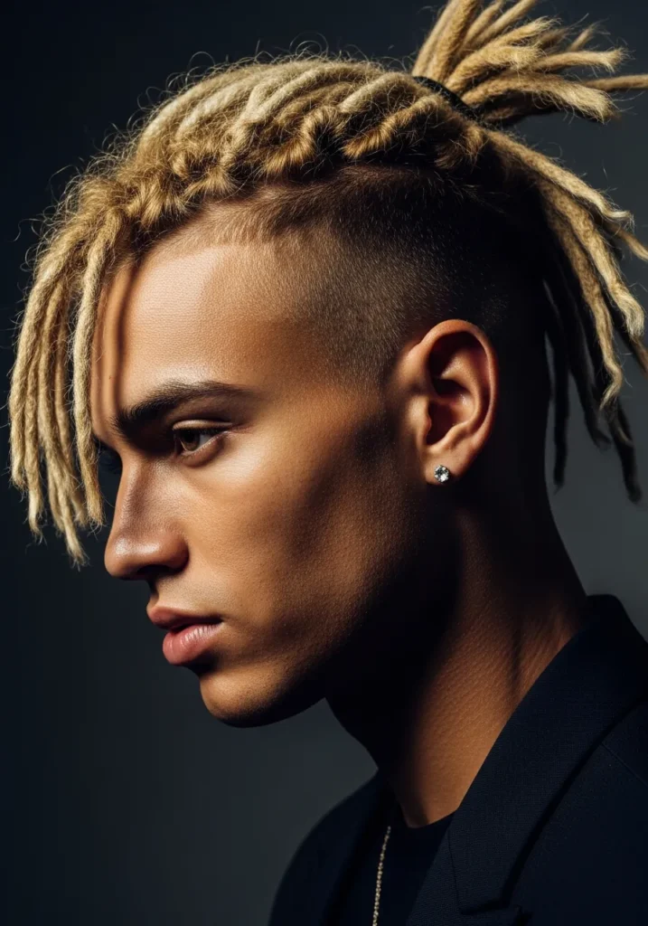 Blonde Dyed Dreads with Undercut