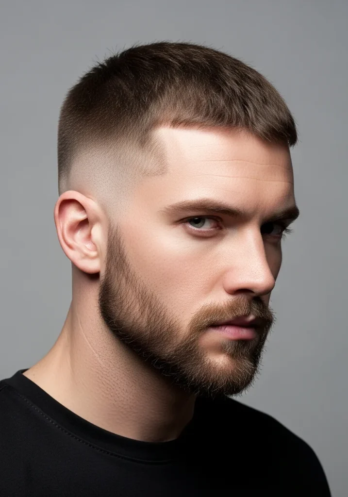 Buzz Cut with Beard Fade Blend