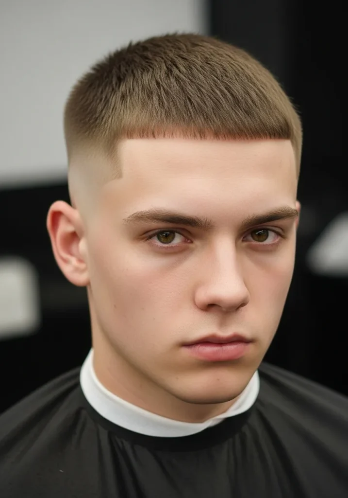 Buzz Cut with Mid Fade
