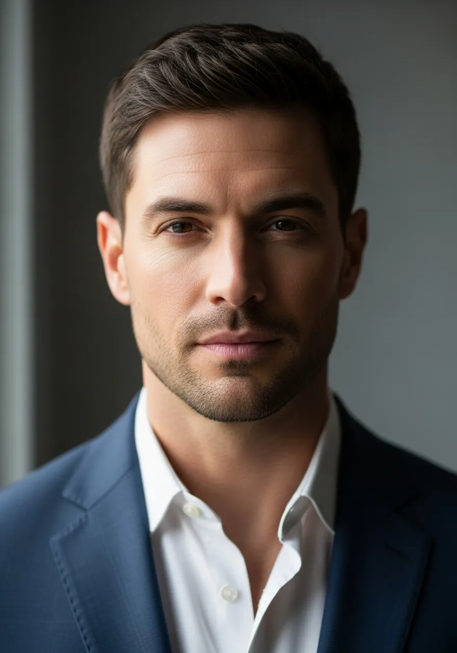 Chocolate brown fade hairstyle for men with smooth blend