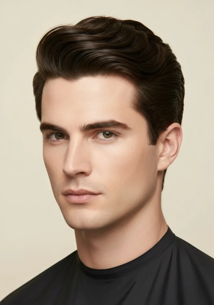 23 Stylish Haircuts for Long Face Men 7 Classic Side Part with Volume Balance