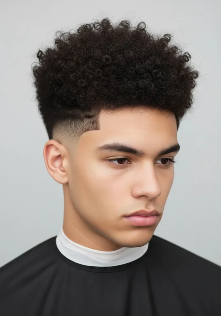 Curly Afro Fade