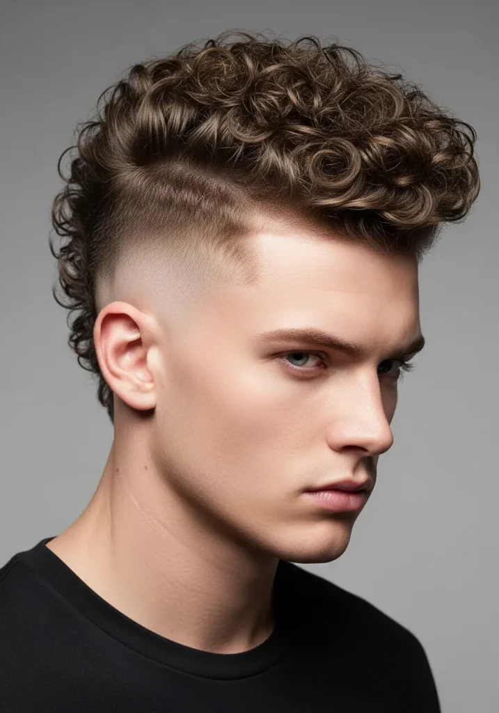 Curly Mohawk Fade