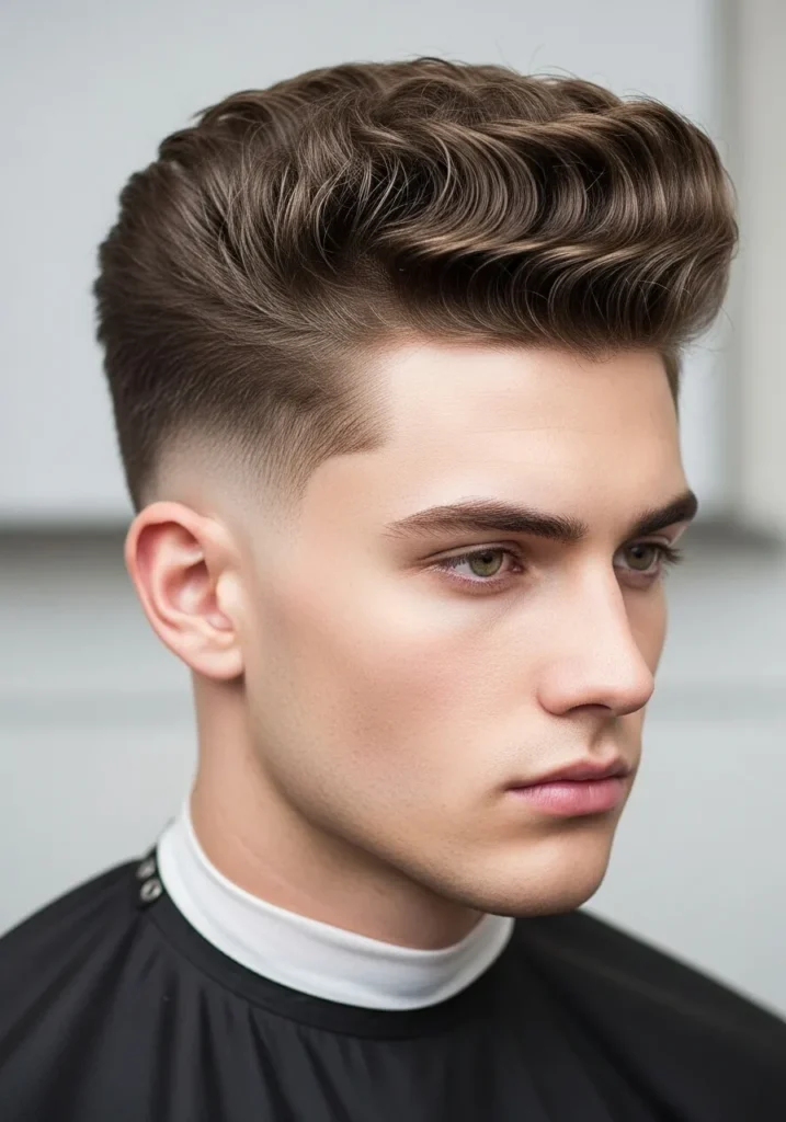 Curly Pompadour Fade